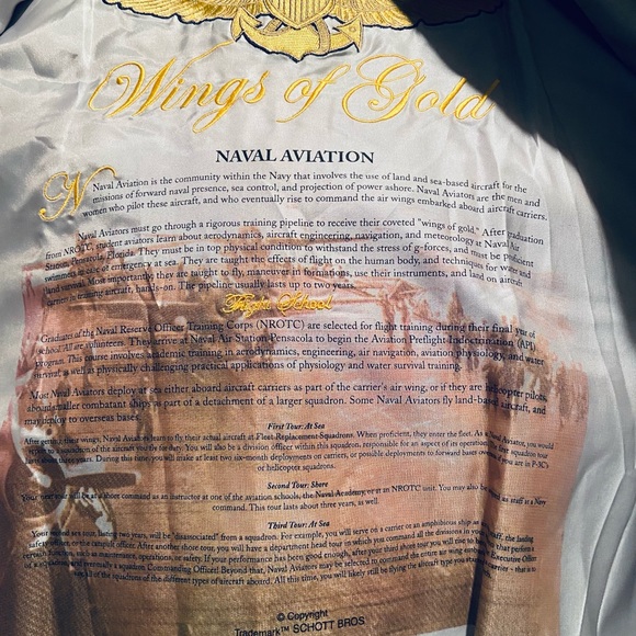 Vintage DEADSTOCK Schott NYC Wings of Gold G-1 US Navy Flight Jacket - Picture 12 of 15